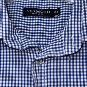 Kids Blue Checkered Button Down Shirt